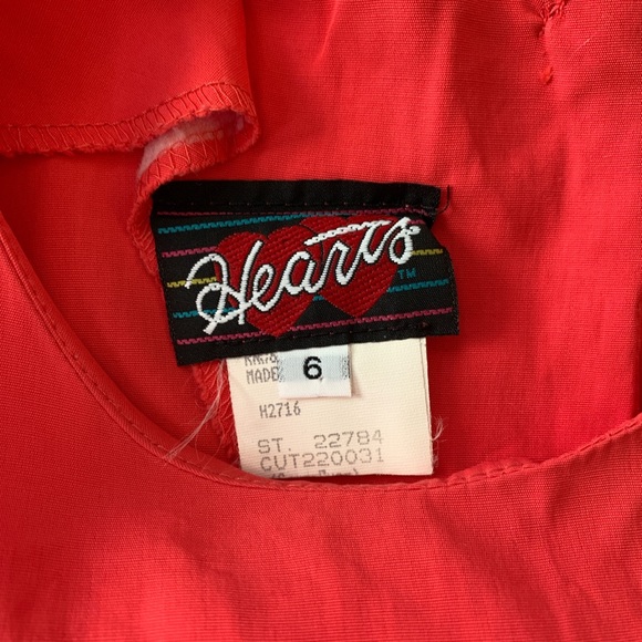 80s does 50s coral cute dress 6 - Picture 3 of 4